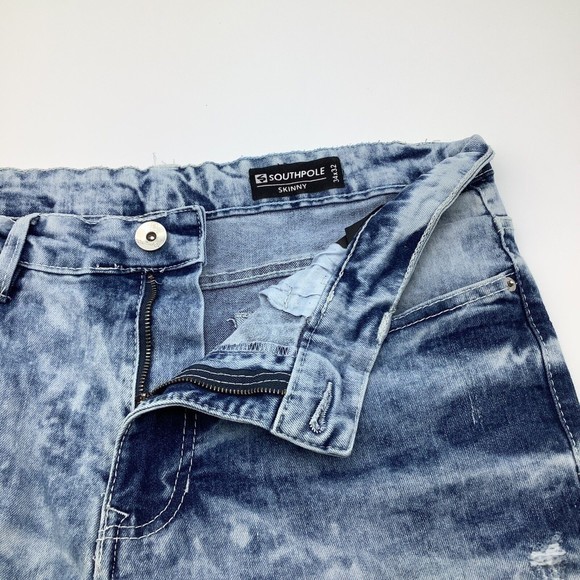 SouthPole Mens Skinny Acid Wash Distressed Jeans Size‎ 34 x 32 - Picture 5 of 7